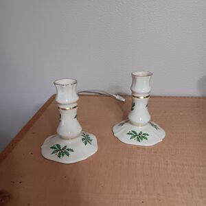 Pair of vintage lenox Christmas tree candle sticks